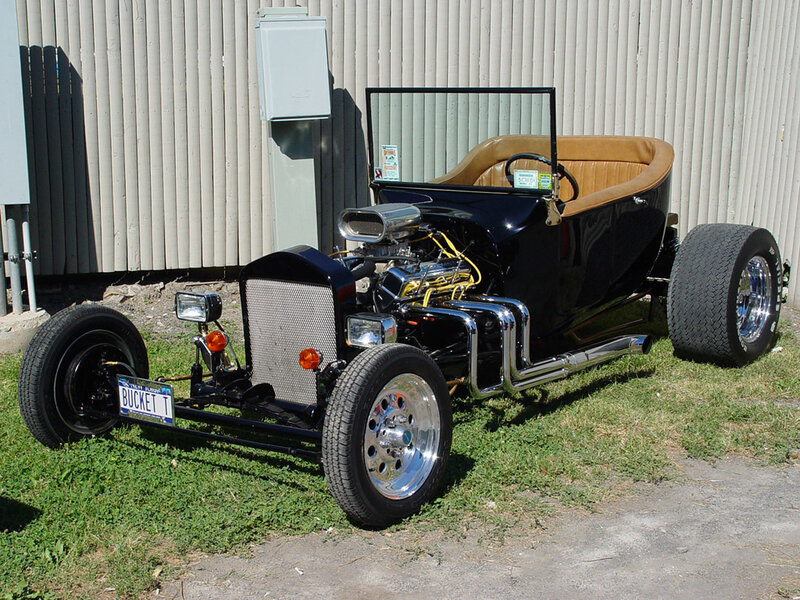 Black hot rod custom car