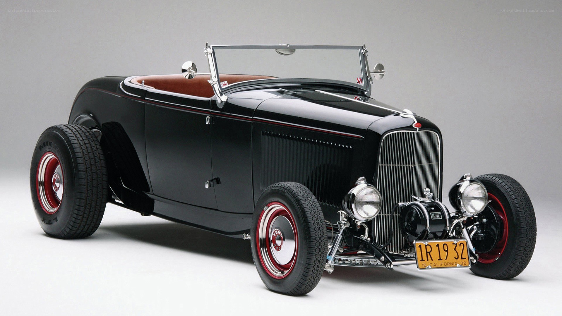 Black hot rod roadster