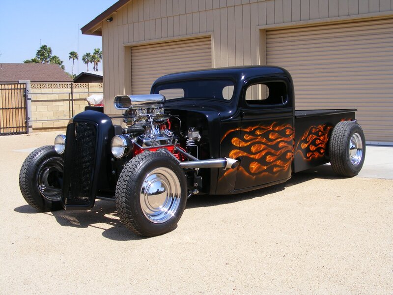 Black Hot Rod Truck — Dramatic, Afternoon