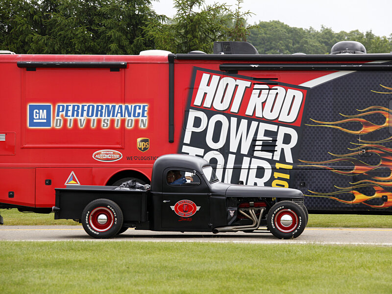 Black Hot Rod Truck — Red