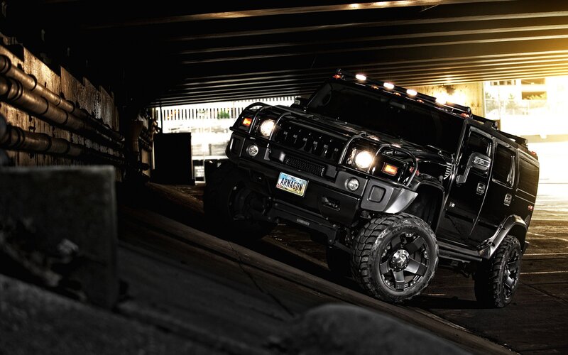 Black Hummer H2 — Dramatic