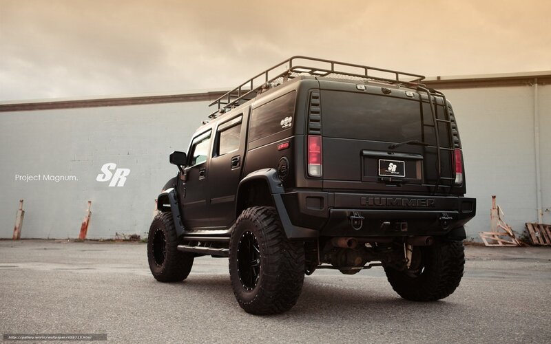 Black Hummer H2 with roof rack
