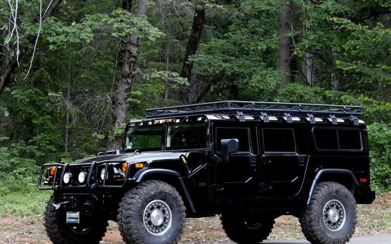 black hummer in forest