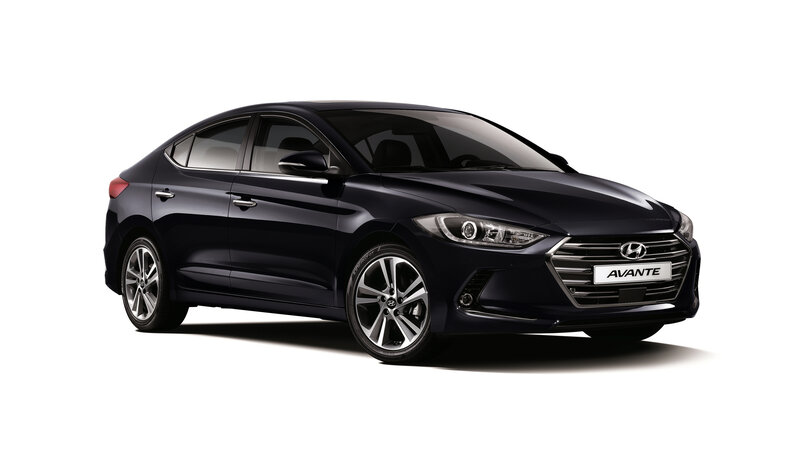 Black Hyundai Avante sedan
