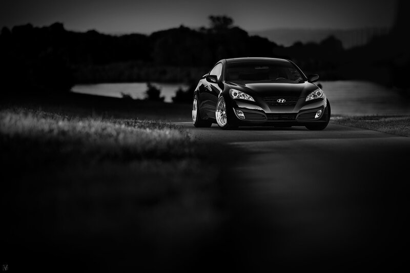 Black Hyundai Coupe — Dramatic