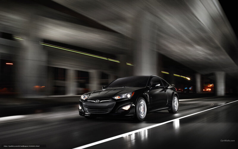 Black Hyundai Coupe in Motion