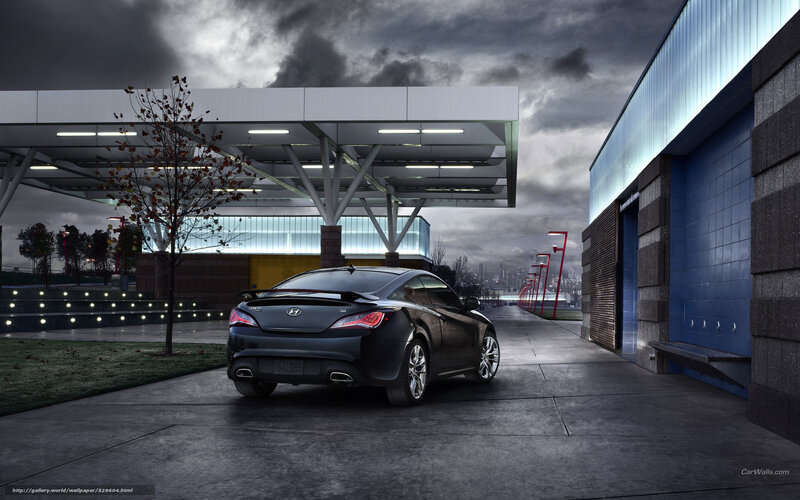 Black Hyundai Coupe in Urban Setting