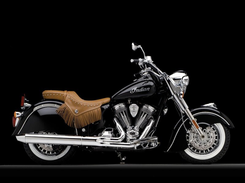 Black Indian motorcycle with brown seat