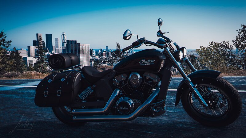 Black Indian Scout Motorcycle