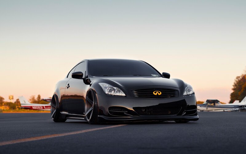Black Infiniti Coupe — Dramatic