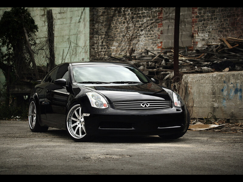 black infiniti coupe in urban setting