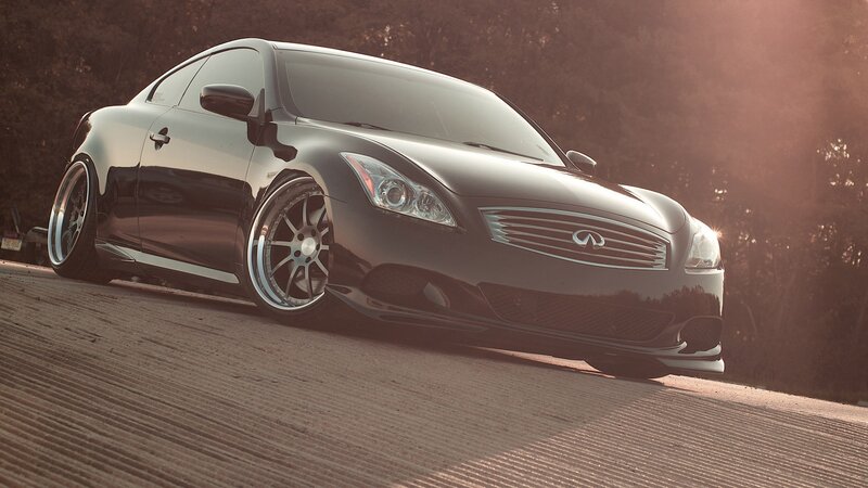 Black Infiniti G37 Coupe — Dramatic, Sunset, Photograph