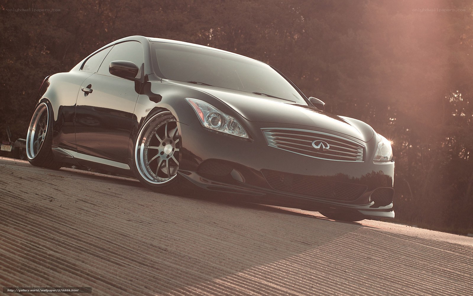 Black Infiniti G37 on a road