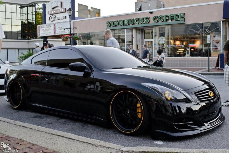 Black Infiniti G37 on display