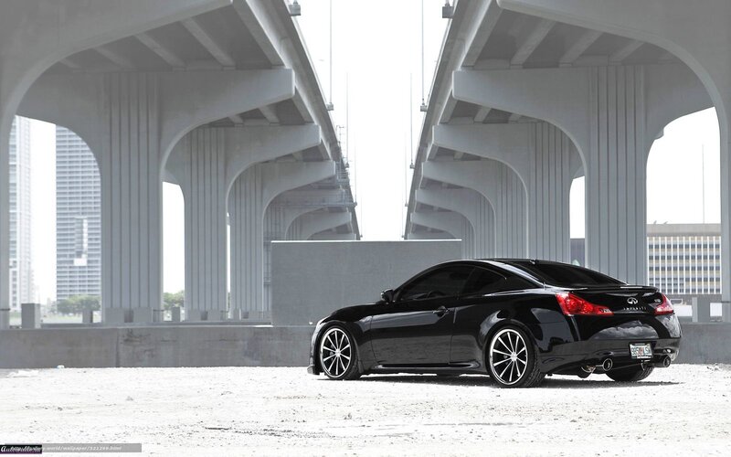 Black Infiniti G37 under bridge