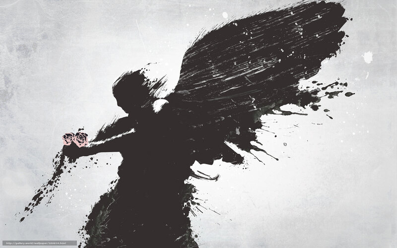 black ink angel silhouette