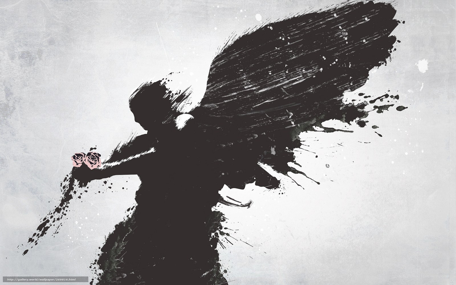 black ink angel silhouette