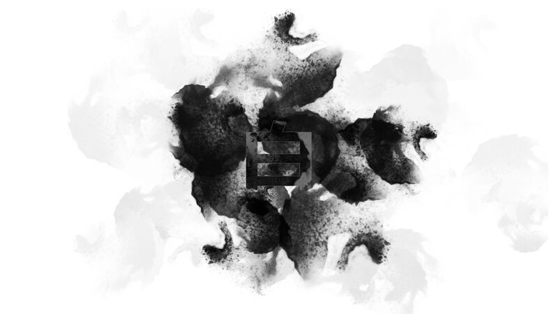 Black Ink Blot on White