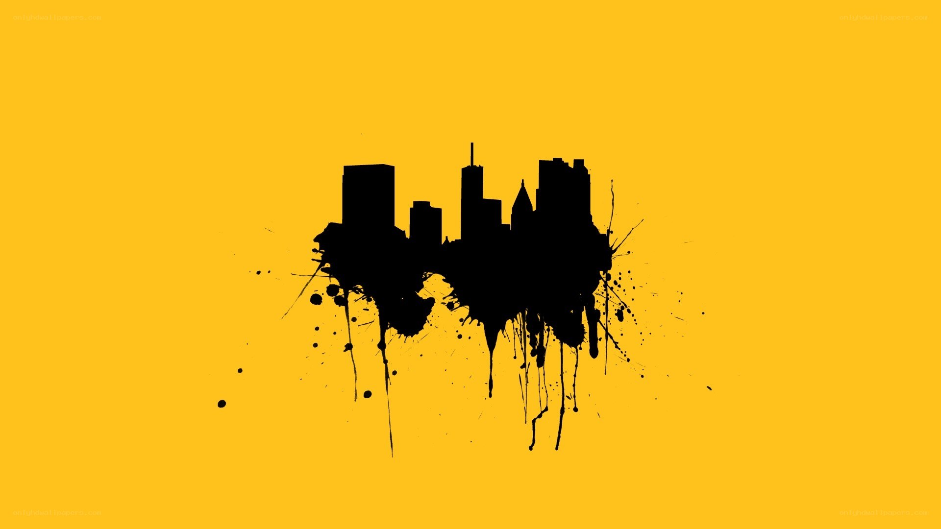 black ink city skyline