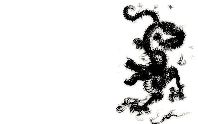 black ink dragon drawing