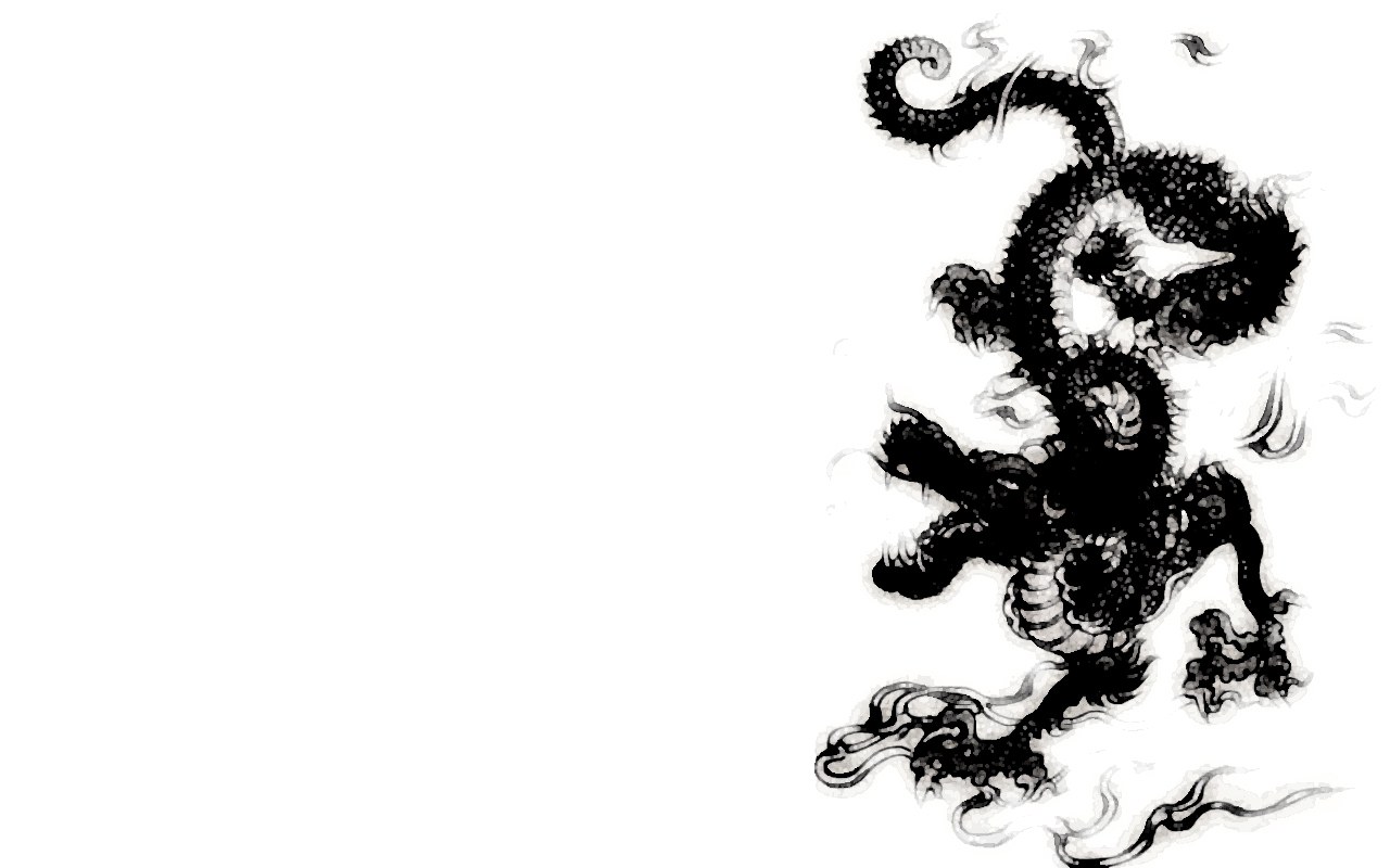 black ink dragon drawing