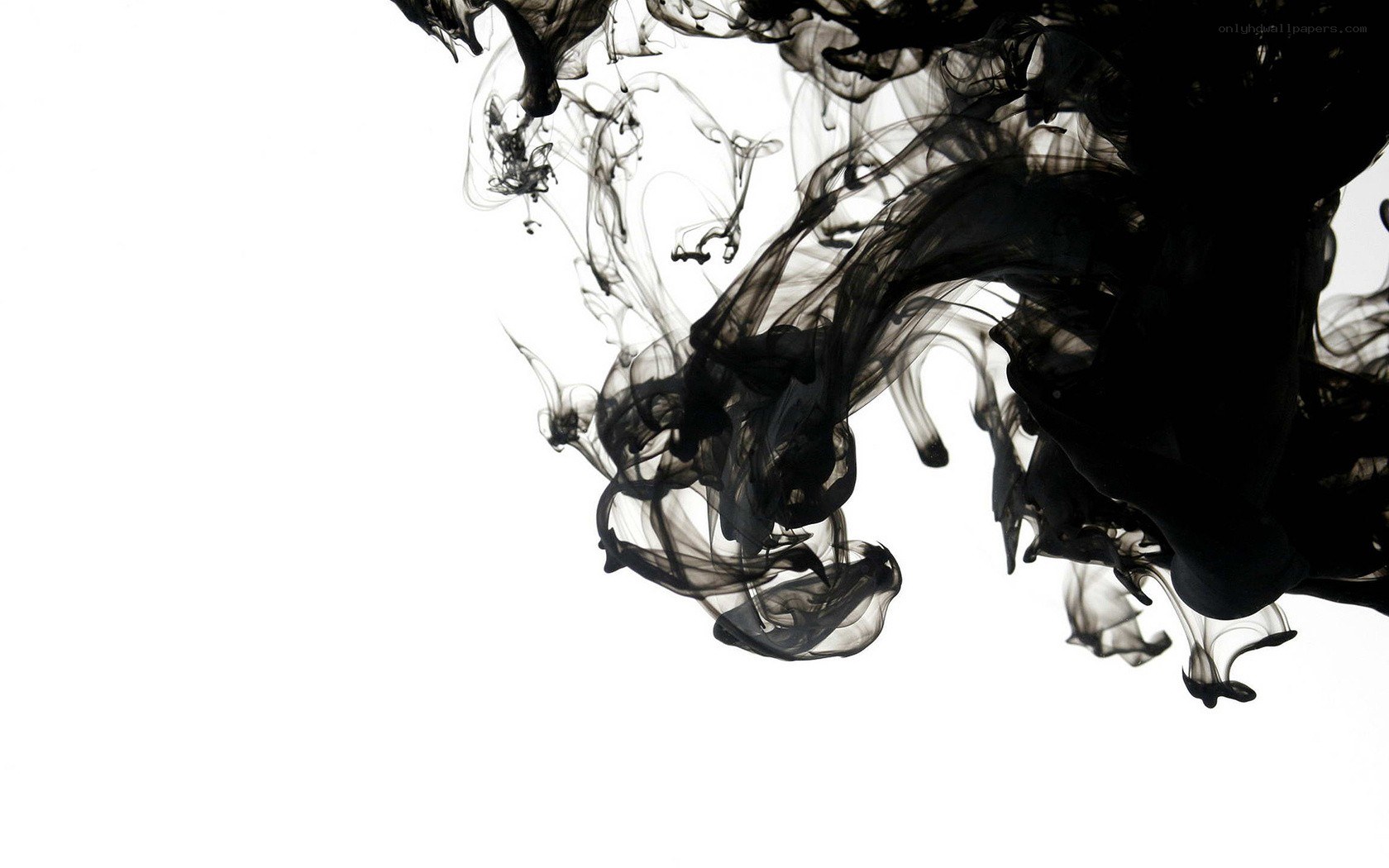 black ink in water