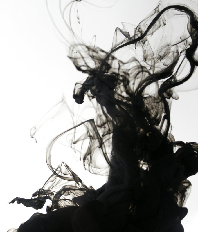 black ink in water