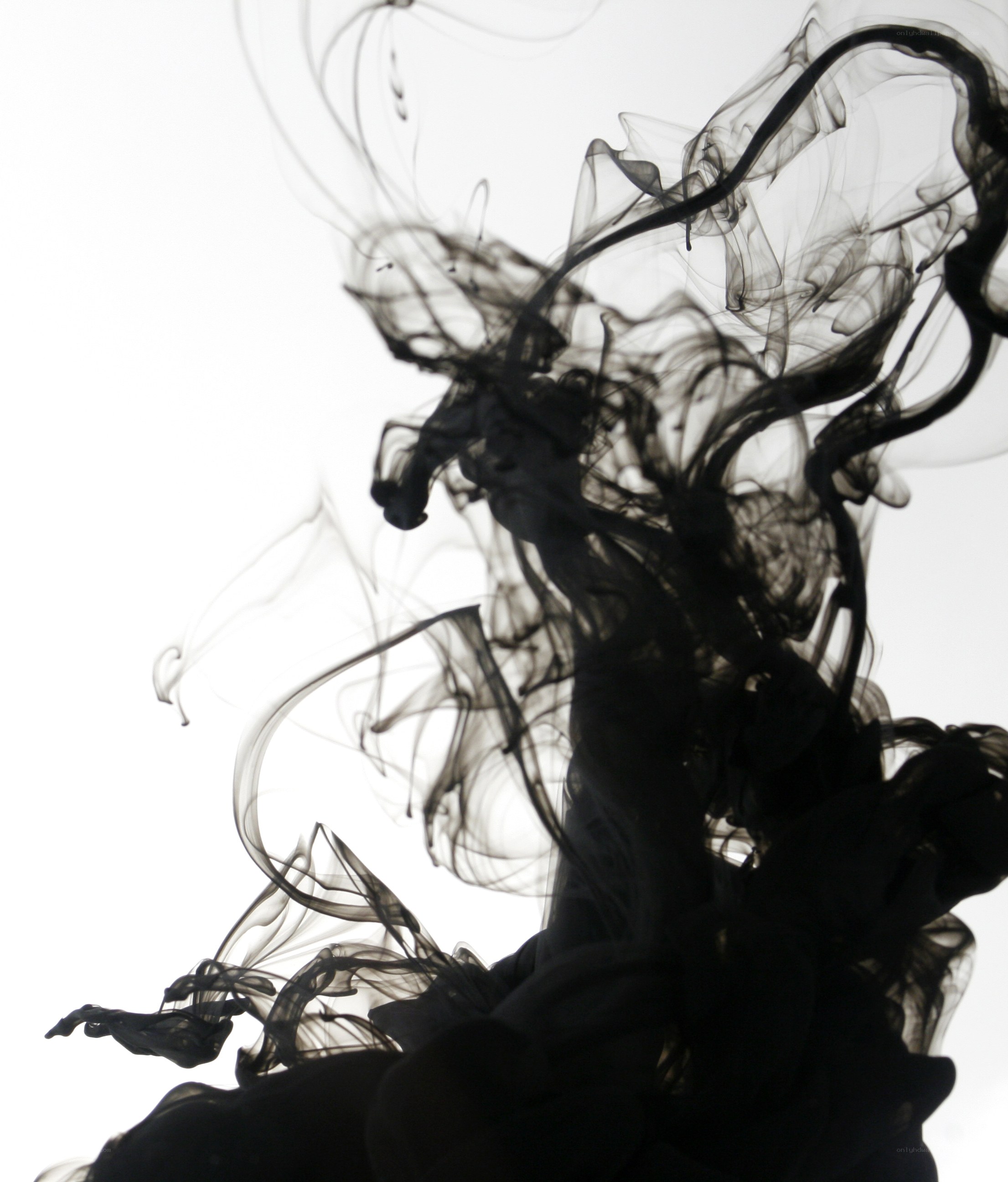 black ink in water