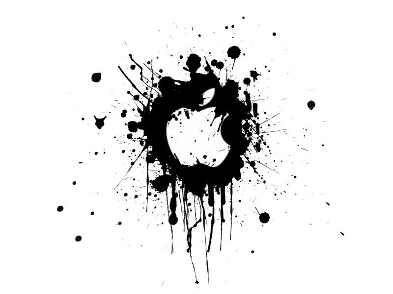 black ink splatter apple logo