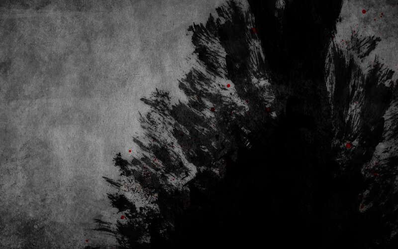 Black Ink Splatter — Dark, Abstract