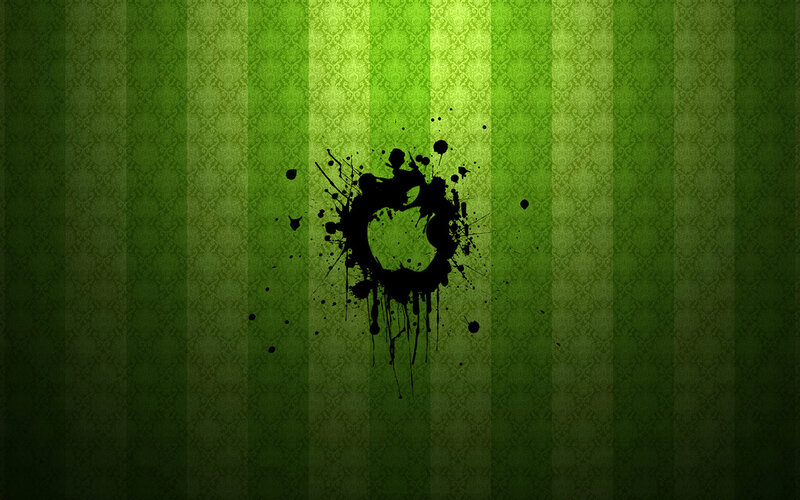 Black Ink Splatter — Green, Abstract