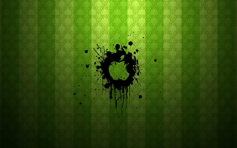 Black Ink Splatter — Green, Dark, Digital Art, Green Stripes, Patterned Background