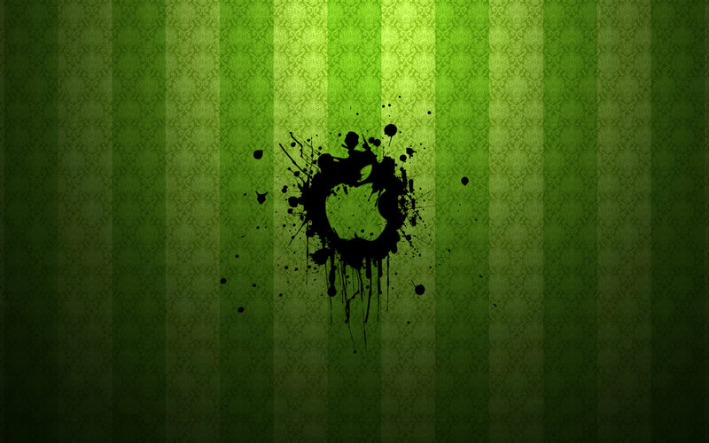 Black Ink Splatter — Green, Dark, Digital Art, Green Stripes