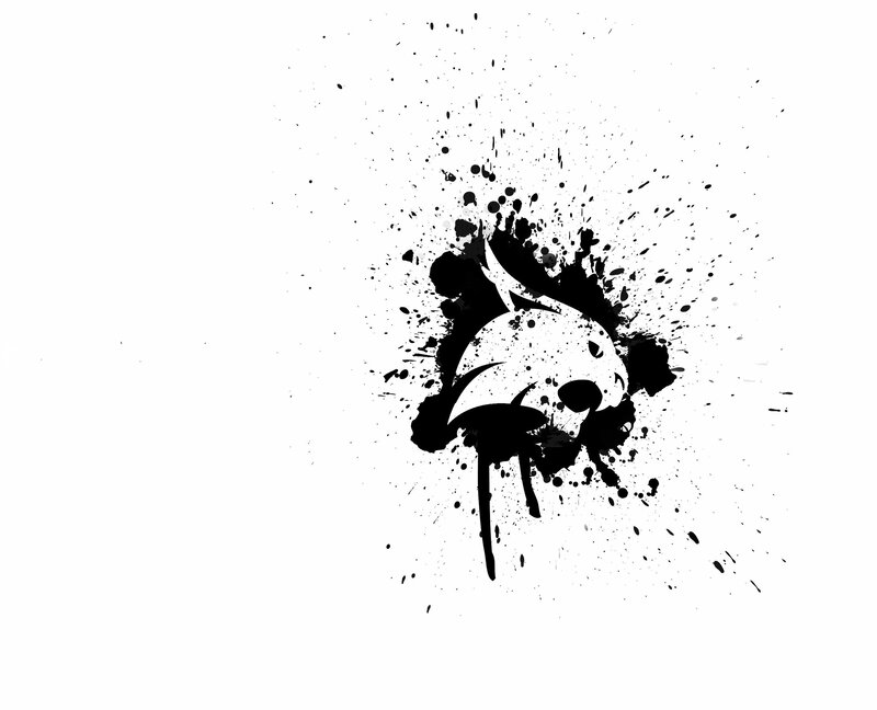black ink splatter logo