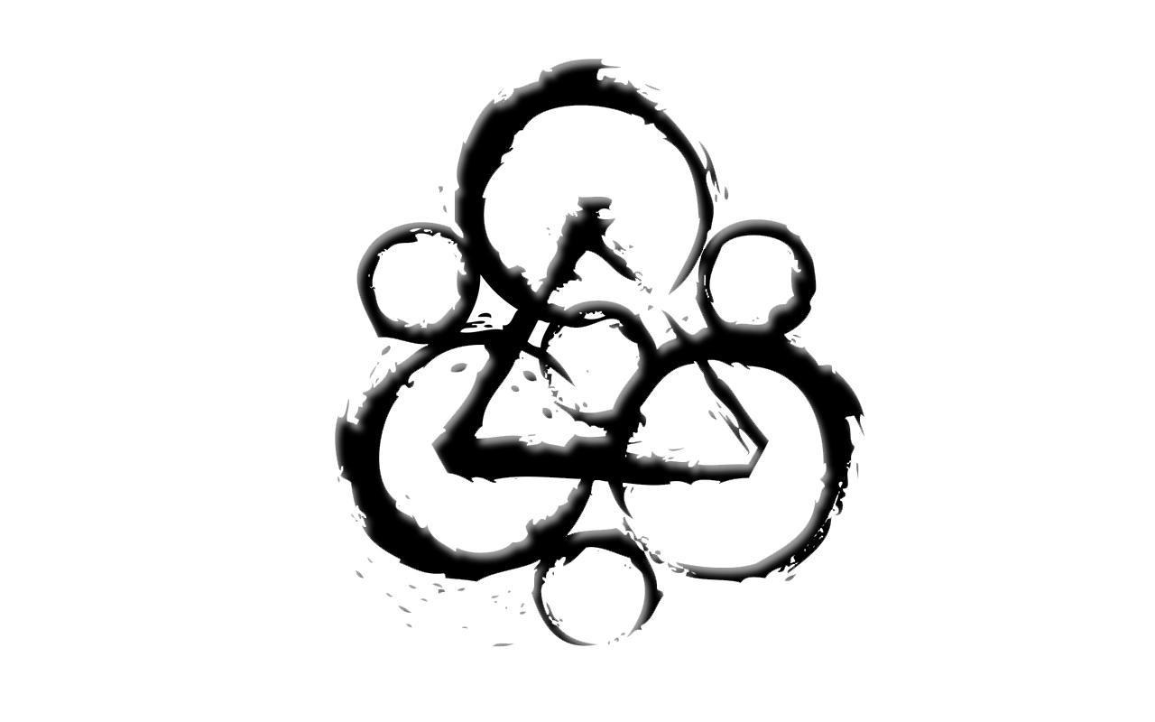 black ink symbol on white background