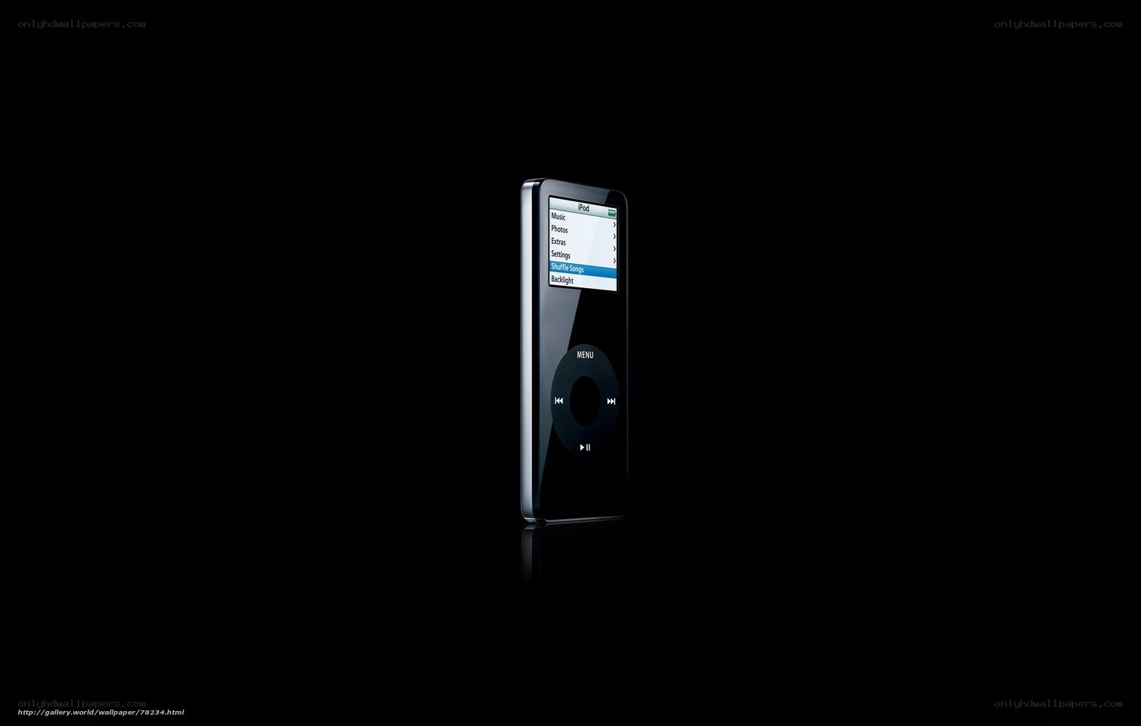 Black iPod on dark background