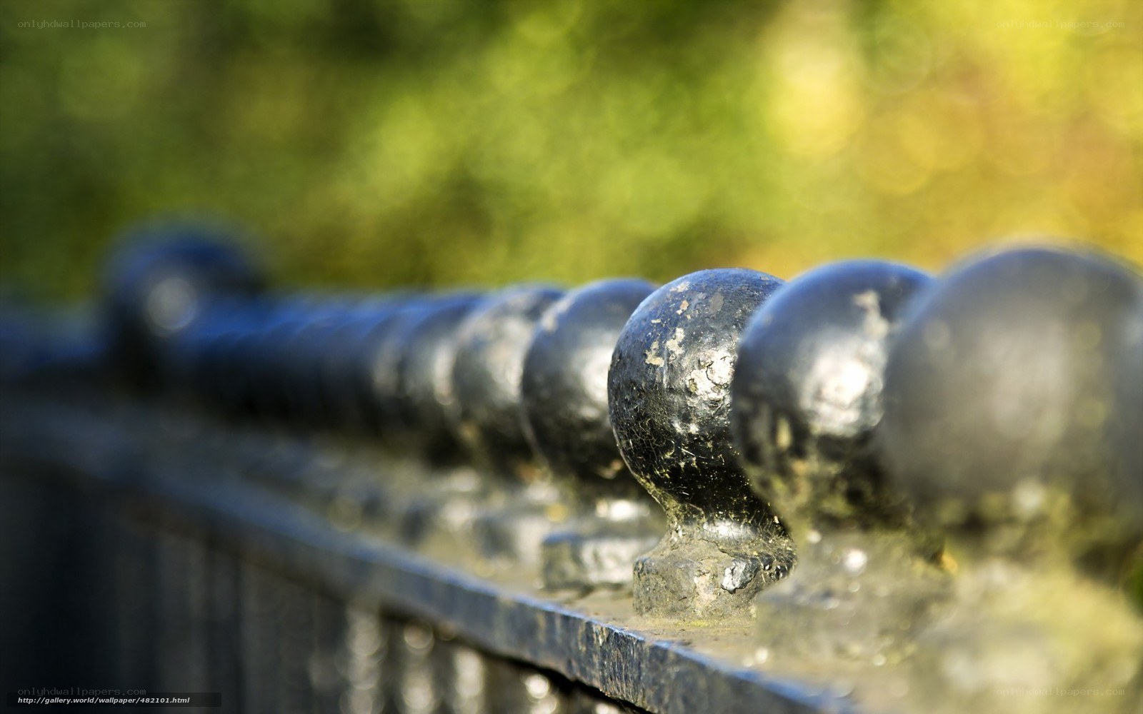 Black iron fence balls