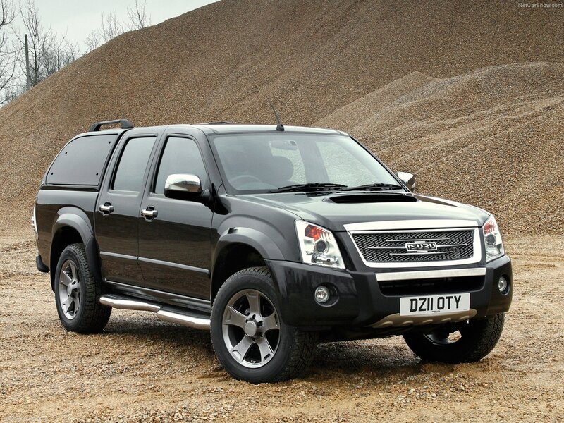 Black Isuzu D-Max pickup truck