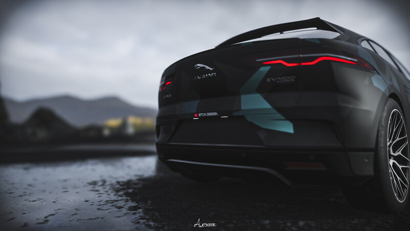 Black Jaguar Car — Dramatic, Afternoon