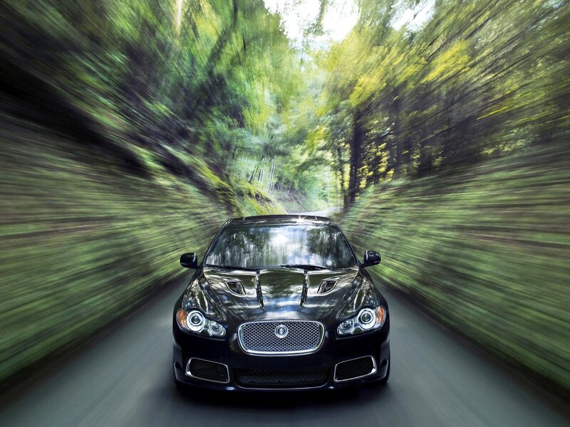 Black Jaguar Car — Dynamic, Afternoon, Photograph, Forest
