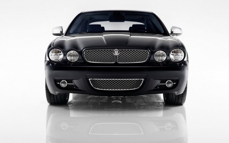 black jaguar car front view