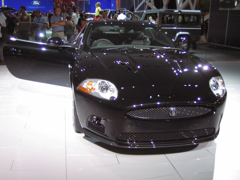 Black Jaguar car on display