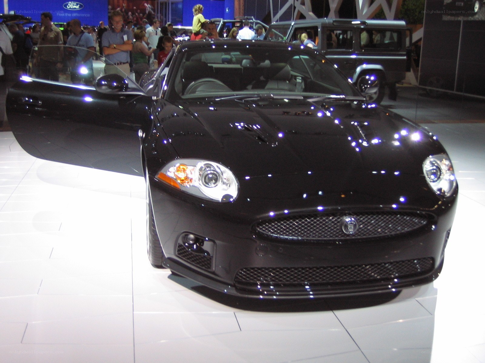 Black Jaguar car on display