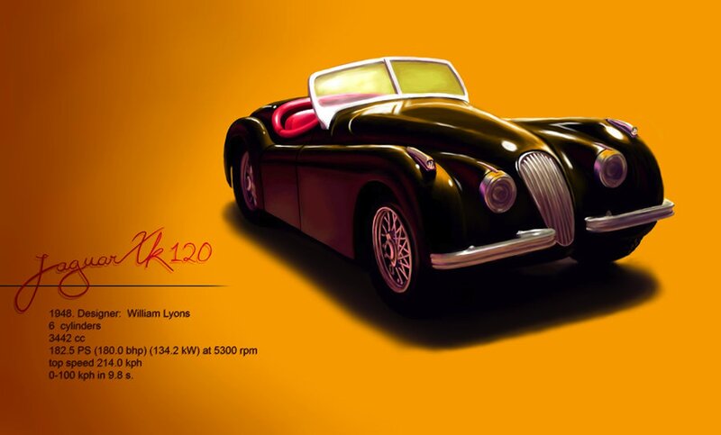 Black Jaguar Car — Orange