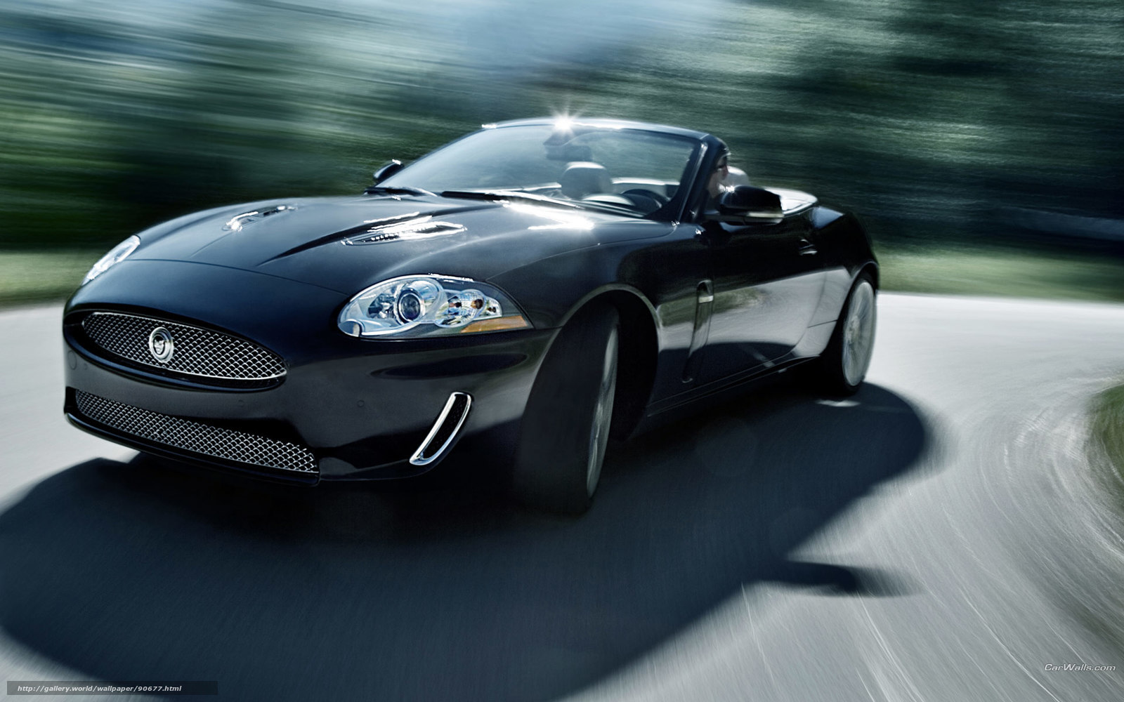 Black Jaguar Convertible in Motion