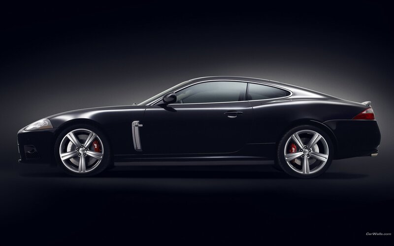 black jaguar coupe side view