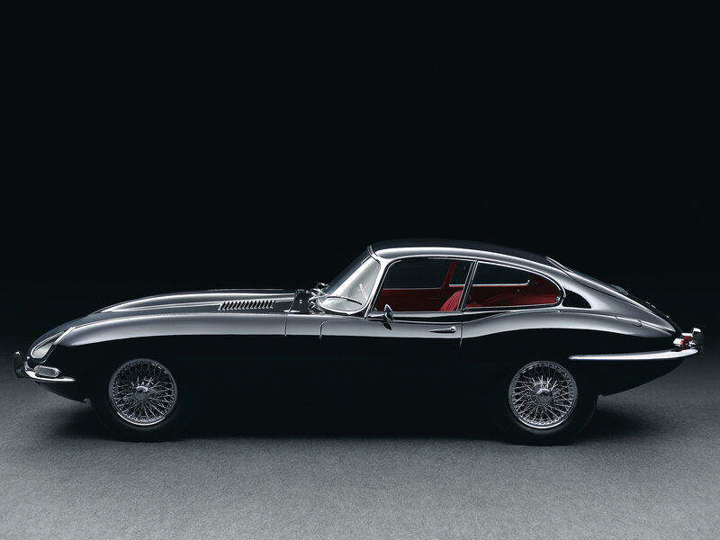 Black Jaguar E-type Car — Dramatic, Photograph