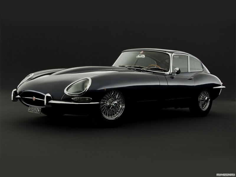 Black Jaguar E-type Car — Dramatic, Photograph, Wheels, License Plate, Silver