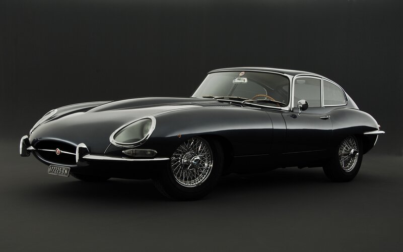 Black Jaguar E-type Car — Dramatic, Photograph, Wheels, License Plate