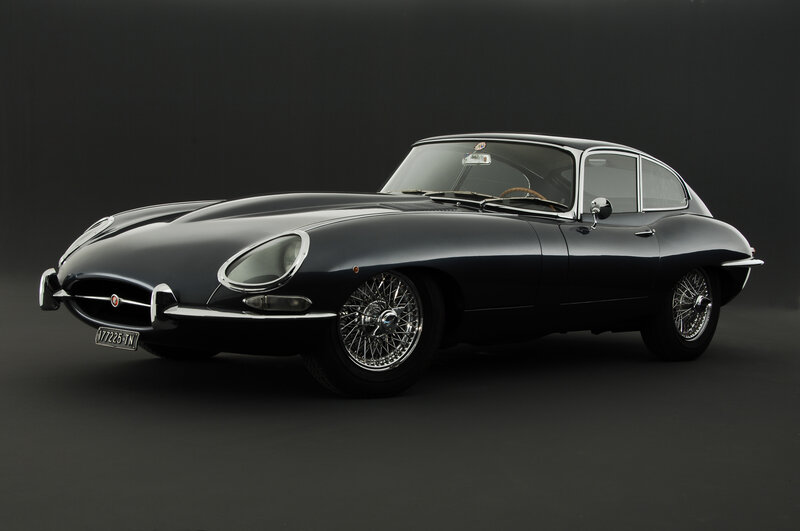 Black Jaguar E-type Car — Dramatic, Photograph, Wheels